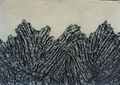 Βαλέριος Καλούτσης, Βουνό, 1992, μικτή τεχνική, γύψος, ακρυλικό σε  λινάτασα, 40 x 60 εκ.