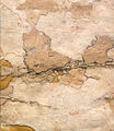 Rena Papaspyrou, Geographies (Images through Matter), 1981, detached wall surface, pencil drawing, 14 χ 16 cm