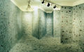 Rena Papaspyrou, Associative Images, Installation I, 1989-1994, mosaic floor tiles, intervention with cloth, pastel, ink, each element 30 x 30 cm, total dimension 240 x 390 x 600 cm, installation at Kreonidis Gallery, Athens, 1994