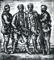 A. Tassos, Partisans, 1944, woodcut, 15 x 13 cm