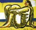 Triantafyllos Patraskidis, Woman by the sea, 1980, acrylic, 110 x 130 cm