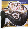 Triantafyllos Patraskidis, Lying in the yellow earth, 1991, acrylic, 250 x 250 cm