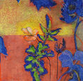 Μανώλης Χάρος, Gli iris, 2008, ακρυλικό σε μουσαμά, 100 x 100 εκ.