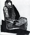 Zizi Makri, In prison, 1961, woodcut, 29.4 x 24.2 cm
