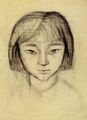 Zizi Makri, Young girl I, 1956-58, pencil drawing, 35 x 26 cm