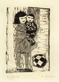Zizi Makri, The sister, 1956-58, woodcut, 15.5 x 10.5 cm