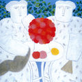 Φαίδων Πατρικαλάκις, Αέναη πνοή καθημερινότητας, 2003, λάδι σε μουσαμά, 100 x 100 εκ.