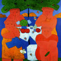 Φαίδων Πατρικαλάκις, Χωρίς τίτλο, 2009, λάδι σε μουσαμά, 120 x 120 εκ.