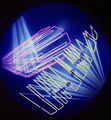 Antonia Papatzanaki, Explosion, 1991, plexiglas, fluorescent fibers, black light, 80 x 50 x 80 cm