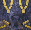 Περικλής Γουλάκος, Σόμπα, 1991, λάδι σε μουσαμά, 150 x 150 εκ.