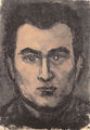 Gerasimos Sklavos, Self portrait, 1956, oil on wood, 33 x 23 cm
