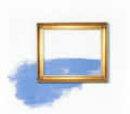 Costas Tsoclis, The seascape as I remember it, 1983, frame and painting on the wall, 100 x 110 cm