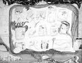 Κωστής (Τριανταφύλλου), Οθόνη σχεδίων: ο τρελός στη καθημερινή του ζωή, 1969-1973, σινική μελάνι σε χαρτί,  50 x 70 εκ.
