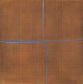 Κωστής (Τριανταφύλλου), 17.424 τετράγωνα μέσα στο τετράγωνο ή σταυρός, Αθήνα 1990, ηλεκτρονικός κεραυνός, αέρας, αποχαλκωμένος βακελίτης, 38 x 38 εκ.