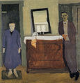Costas Tsoclis, Mother and father, 1954, oil on canvas, 91 x 87 cm