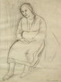 Κώστας Τσόκλης, Η μητέρα μου, 1953, μολύβι σε χαρτί,  45 x 33 εκ.