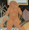 Alecos Fassianos, Pandora, 1977, oil, 140 x 130 cm