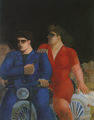 Alecos Fassianos, Night with the motorcycle, 1989, oil, 170 x 130 cm