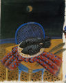 Alecos Fassianos, Night fish, 1986, oil, 117 x 94 cm