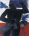 Alecos Fassianos, Winged man in the spring, 1997, acrylic, 105 x 80 cm