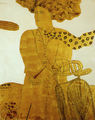 Alecos Fassianos, Cyclist Apollo, 1975, gold leaves, 150 x 131 cm