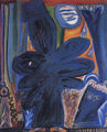 Alecos Fassianos, Blue figure, 1963, oil, 90 x 80 cm