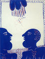 Alecos Fassianos, The two friends, 1970, gouache, 70 x 50 cm