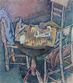 Παύλος Σάμιος, Διάλειμμα, 1990, λάδι σε καμβά, 120 x 105 εκ.