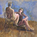 Παύλος Σάμιος, Διχασμένες, 2010, μικτή τεχνική, 45 x 45 εκ.