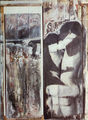 Άσπα Στασινοπούλου, Χωρίς τίτλο, 1986, μικτή τεχνική σε ξύλο, 200 x 150 εκ.