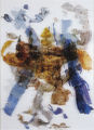 Chryssa Romanos, Still life, 1981, decollage on plexiglas, 135 x 100 cm
