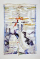 Chryssa Romanos, Map-Labyrinth, 1994, decollage on plexiglas, 200 x 132 cm