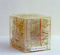 Chryssa Romanos, Pandora΄s Box, Map-Labyrinth, 1996, decollage on plexiglas, 9 x 9 x 9 cm