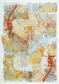 Chryssa Romanos, Washington, Map-Labyrinth, 1997, decollage on plexiglas, 100 x 70 cm
