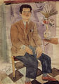 Yannis Migadis, Seated man, 1957, gouache, 43 x 30 cm