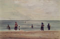 Γιάννης Μιγάδης, Παραλία, 1984, ακρυλικό σε χαρτόνι, 50 x 75 εκ.