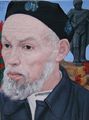 Emmanouil Bitsakis, Portrait of an old Uyghur man, 2008, oil on canvas, 12.5 x 9 cm