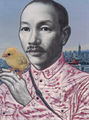 Emmanouil Bitsakis, Chiang Kai-shek, 2013, acrylics on cardboard, 12.5 x 9.5 cm 2013