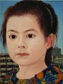 Emmanouil Bitsakis, Portrait of a Uyghur child, 2008, oil on canvas, 12.5 x 9 cm