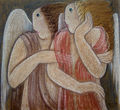 Αργυρώ Καρύμπακα, Από τη σειρά "Άγγελοι", 1980, παστέλ, 70 x 70 εκ.
