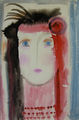 Αργυρώ Καρύμπακα, Από τη σειρά "Στολισμένα κεφάλια", 1976, σινική μελάνη, 35 x 60 εκ.