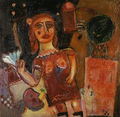 Vassilis Sperantzas, A thousand and one nights, 1964, oil on canvas, 130 x 130 cm