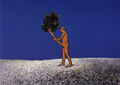 Michalis Manoussakis, Untitled, 1995, acrylic and charcoal on wood, 50 x 70 cm