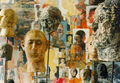 Kostas Tsolis, Three plaster heads, 1993