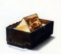 Andreas Voussouras, Habitat, 2000, ammunition box, fabric, salt, light