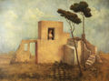 Nikos Angelidis, A gaze from the ruins, 1990, oil on canvas