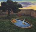 Nikos Angelidis, The garden with the small boats, 1998, acrylic, 70 x 80 cm