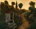 Nikos Angelidis, Magpie on the path, 2004, acrylic on canvas, 50 x 60 cm