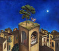 Nikos Angelidis, Swinging in full moon, 2004, acrylic on canvas, 50 x 70 cm