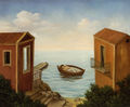 Nikos Angelidis, Small harbour, 2007, acrylic on canvas, 50 x 60 cm